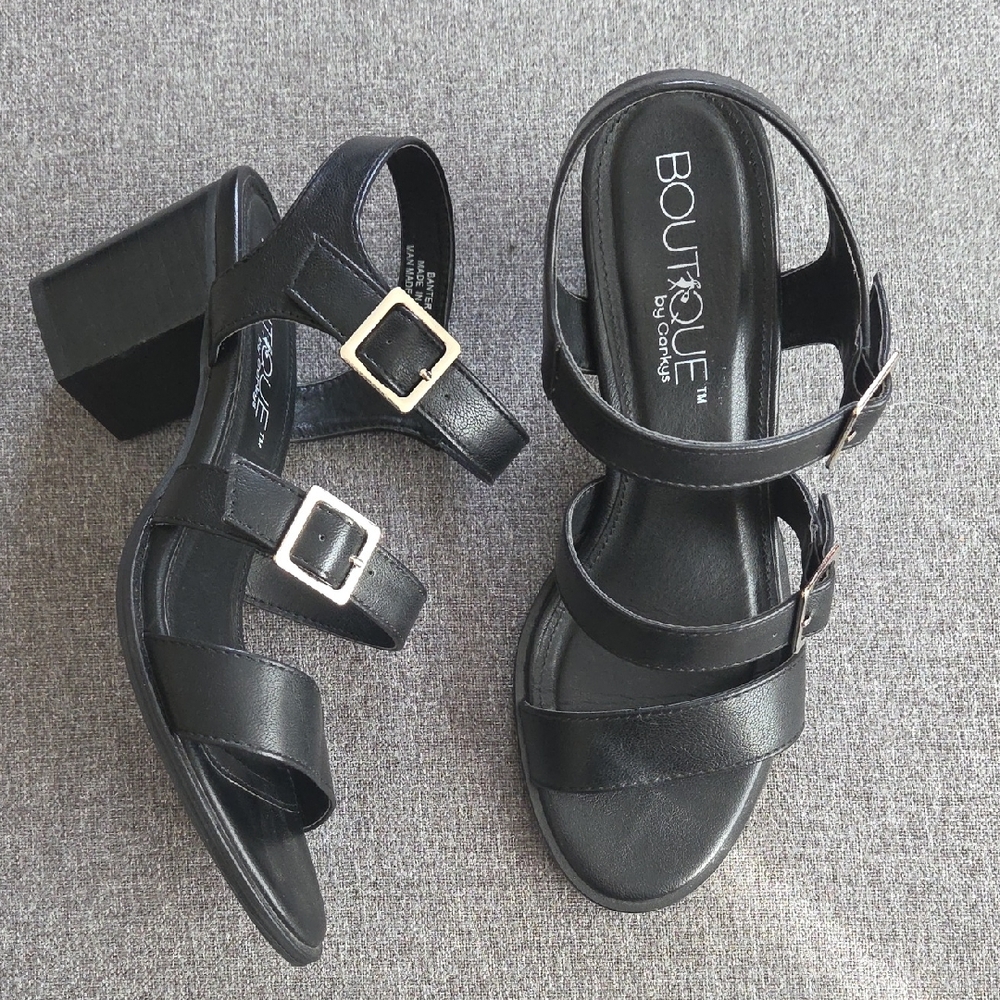 Corkys Black Strappy Heels